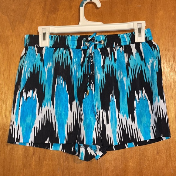 •MICHAEL MICHAEL KORS•BLUE/BLACK/WHITE ABSTRACT SUMMER SHORTS SIZE SMALL - Picture 10 of 10